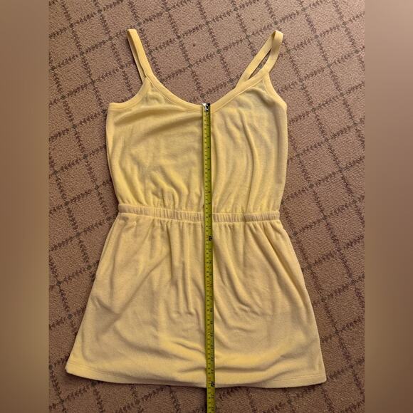PJ Salvage butter yellow terry tank dress cover up w elastic waist M NWOT - Picture 6 of 10